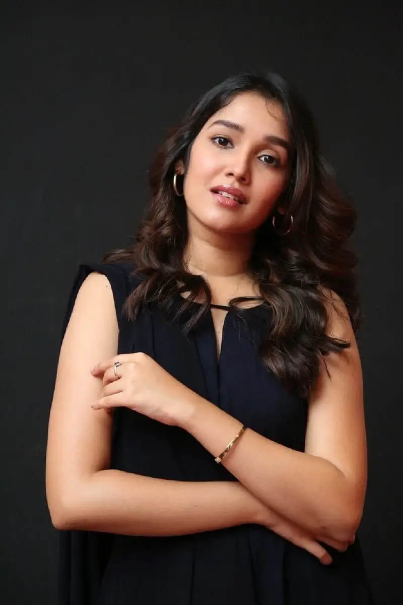 Actress Anikha Surendran in Black Dress at Butta Bomma Movie Trailer Launch